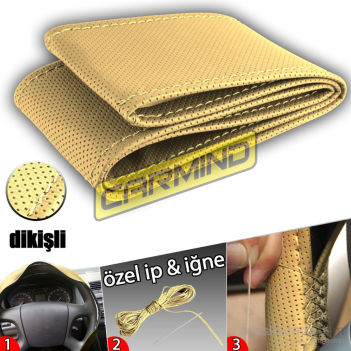 Carmind Bej Dikmeli Direksiyon Kılıfı Noktalı Model