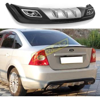 Ford Focus Çift Egzoz Görünümlü Difüzör Gri 2005-2011