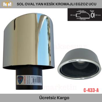 Carmind Sağ Oval Yan Kesik Kromajlı Egzoz Ucu C-433A