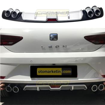Seat Leon Çift Egzoz Görünümlü Difüzör Gri 2013-