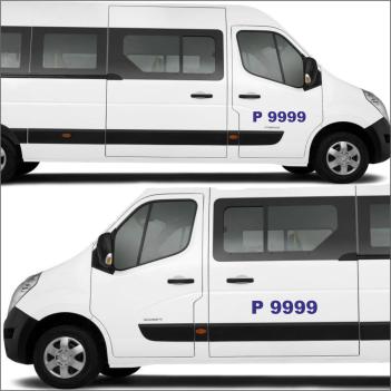 Servis Araçları Plaka Yazı Sticker Tavan-Sağ-Sol 3 Parça