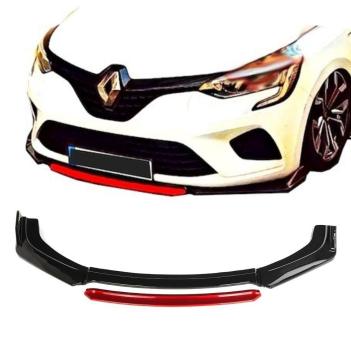 Renault Clio 5 Ön Tampon Altı Lip 4 Parça 2019-2022 (Kırmızı)