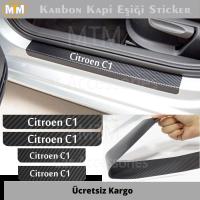 Citroen C1 Karbon Kapı Eşiği Sticker (4 Adet)