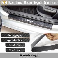 Opel Meriva Karbon Kapı Eşiği Sticker (4 Adet)