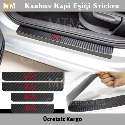 Kia Karbon Kapı Eşiği Sticker (4 Adet)